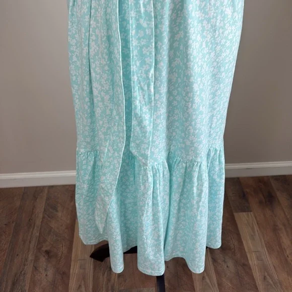 J. Crew Factory Printed knit tie-waist midi dress ditsy floral tiered size xl - Picture 4 of 13